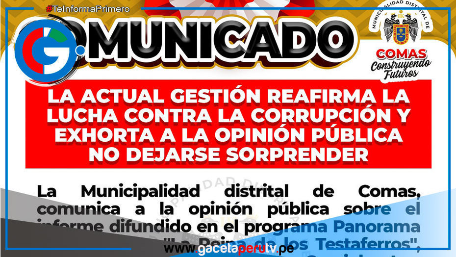 Ante Informe de Programa Panorama Municipalidad de Comas se Pronuncia