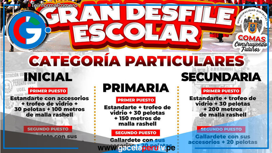 Más de 300 Colegios Participarán en el Desfile Cívico Escolar en Comas
