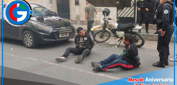 Policía frustra asalto a agente BBVA en Comas y captura a dos delincuentes