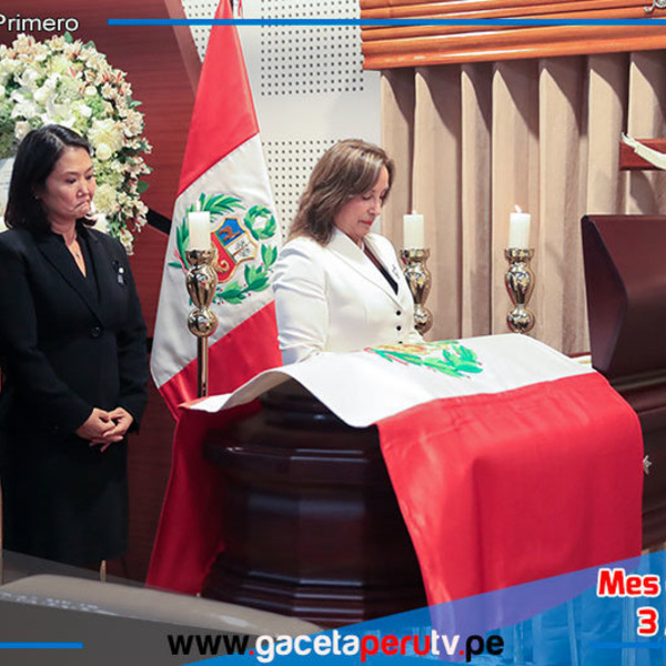 Dina Boluarte asiste al velorio de Alberto Fujimori