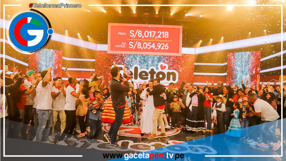 Teletón alcanza la meta de 8 millones 54 mil 926 soles