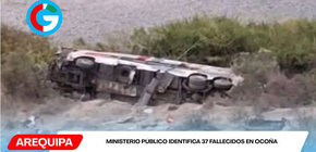 Ministerio Público identifica 37 fallecidos en Ocoña