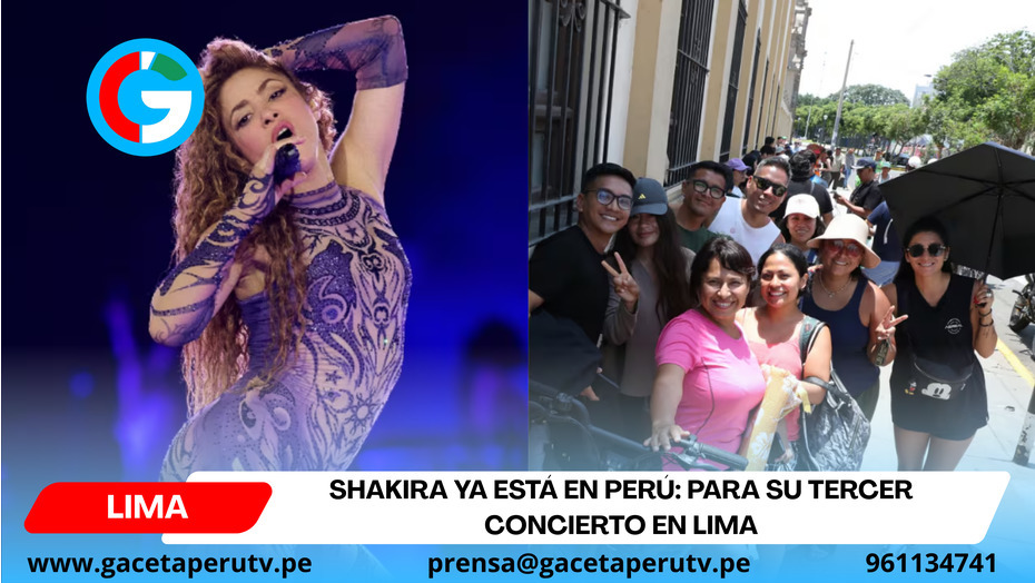 Shakira ya está en Perú: para su tercer concierto en Lima