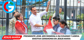 Presidente José Jerí regresa a su colegio y lidera emotiva ceremonia en Jesús María