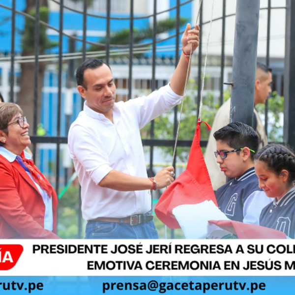 Presidente José Jerí regresa a su colegio y lidera emotiva ceremonia en Jesús María