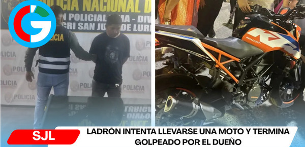 Ladrón intenta llevarse una moto y termina golpeado por el dueño