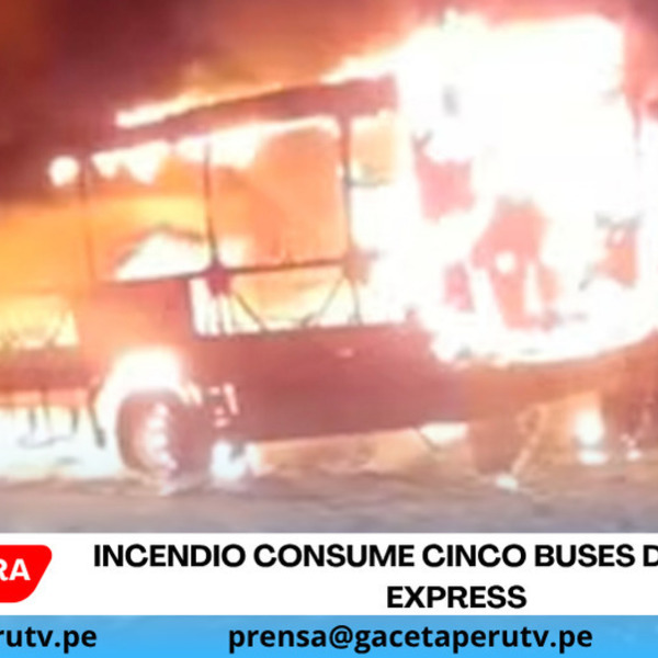 Incendio consume cinco buses de Pegaso Express