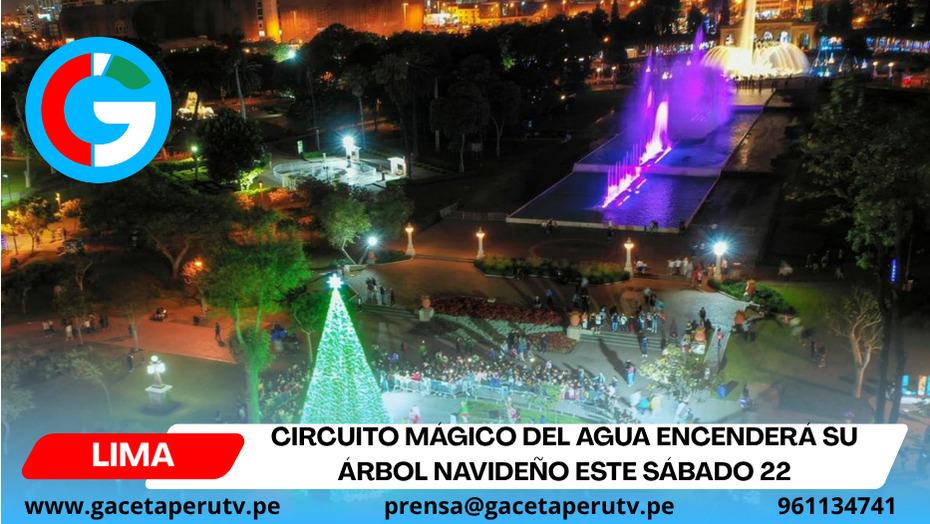 Circuito Mágico del Agua encenderá su árbol navideño este sábado 22