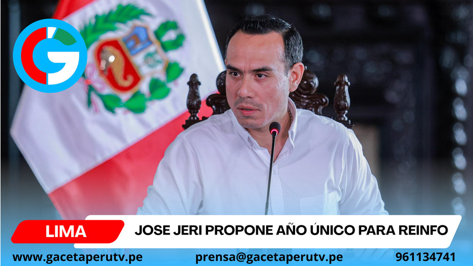 Jose Jeri propone año único para Reinfo