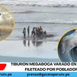 Tiburón megaboca varado en Piura fue fileteado por pobladores