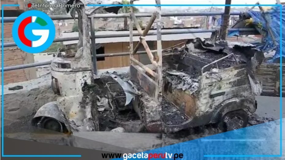 Tres sujetos incendian mototaxi en Independencia durante huelga