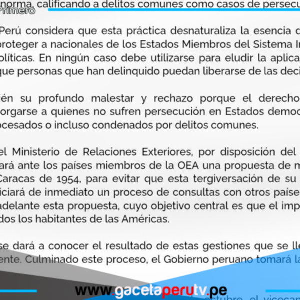 Fuente Fotográfica: Relaciones Exteriores
