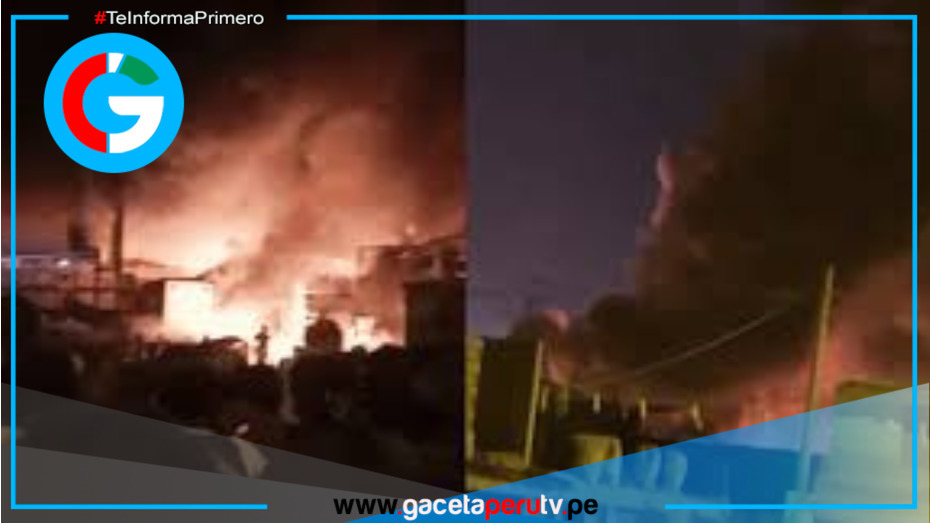 Incendio destruye almacén inflamable en Huachipa