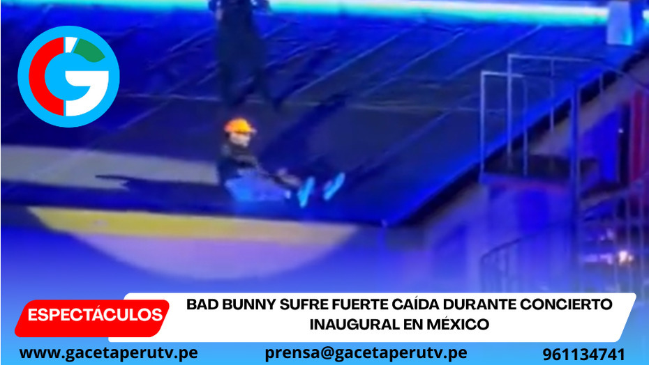 Bad Bunny sufre fuerte caída durante concierto inaugural en México