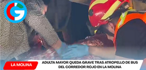 Adulta mayor queda grave tras atropello de bus del Corredor Rojo en La Molina