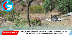 Accidente en vía Ticrapo–Mollepampa deja ocho fallecidos en Huancavelica