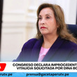 Congreso declara improcedente pensión vitalicia solicitada por Dina Boluarte