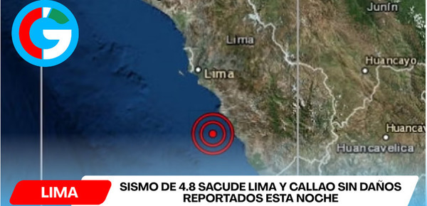 Sismo de 4.8 sacude Lima y Callao sin daños reportados esta noche