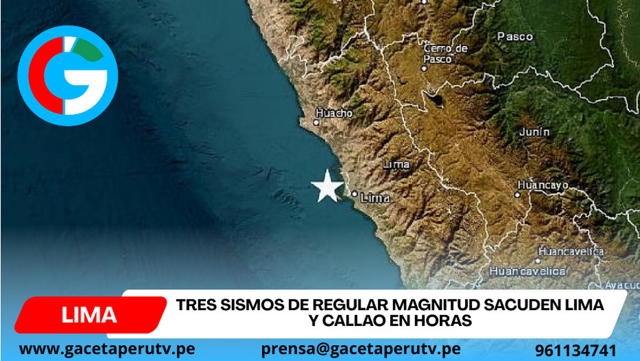 Tres sismos de regular magnitud sacuden Lima y Callao en horas