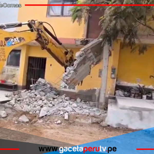 Municipalidad de Comas retira 19 construcciones ilegales en vías
