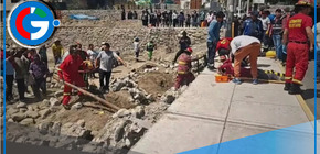 Tres obreros heridos por derrumbe de muro en Characato.