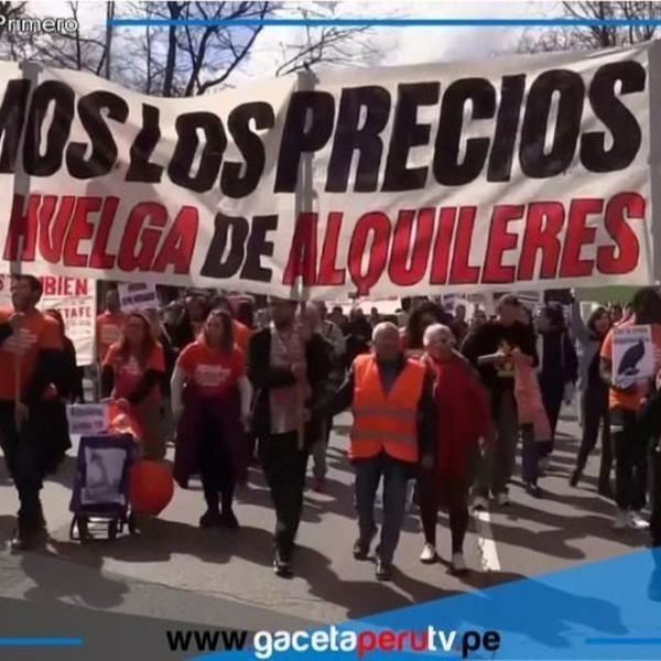"Manifestación en Madrid exigiendo precios de alquiler accesibles y vivienda digna, 5 de abril de 2025."