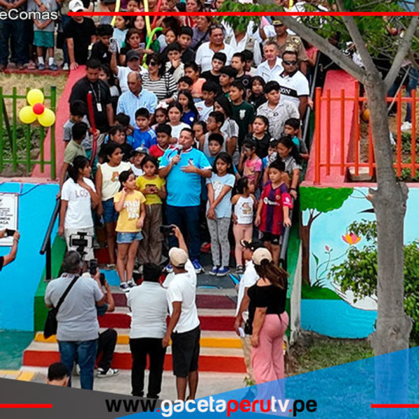 Alcalde Villegas entrega parque y losa deportiva en Comas