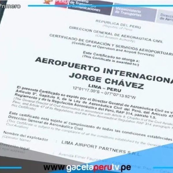 MTC entrega certificación al nuevo Jorge Chávez y anuncia inicio de operaciones 
