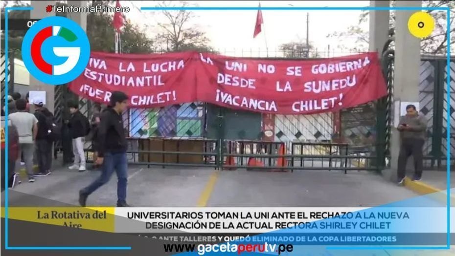 Estudiantes de la UNI mantienen tomada la sede principal en protesta contra la designación de la rectora interina Shirley Chilet, exigiendo respeto a la autonomía universitaria.