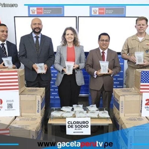 EE.UU. dona 160 mil frascos de suero fisiológico para hospitales del Perú 
