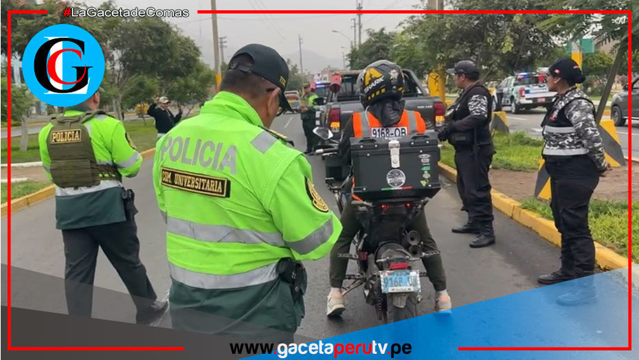 Municipio y Policía controlan uso de chalecos con placa en Comas