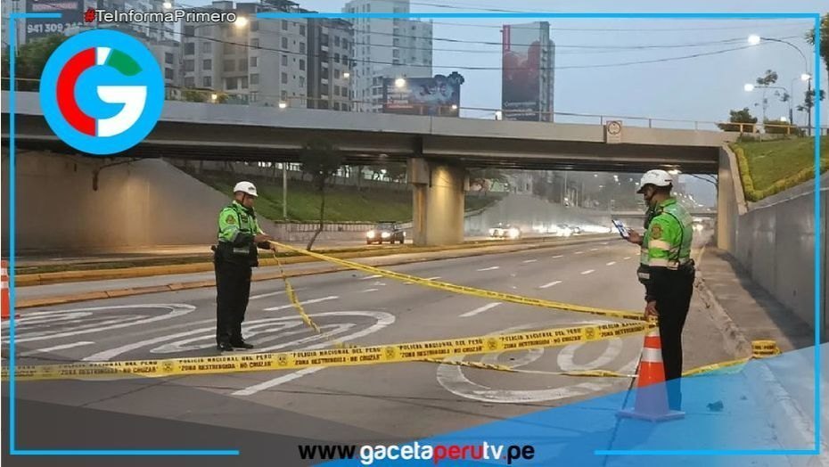 Agentes policiales acordonaron la zona tras el hallazgo del cuerpo en plena Vía Expresa, a la altura de la estación México del Metropolitano.