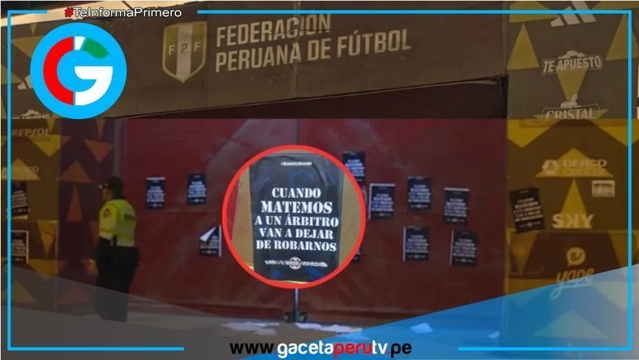 Amenazan a árbitros con afiches colocados en la sede de la FPF 