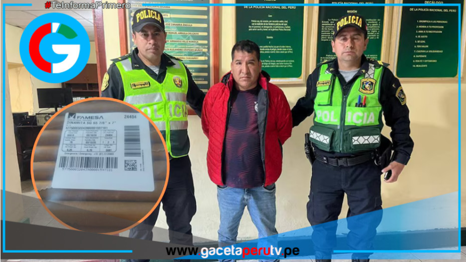 PNP detiene a sujeto con 312 cartuchos de dinamita