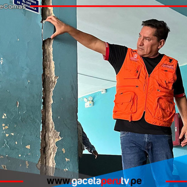 Alcalde inspecciona colegios afectados por sismo en Comas