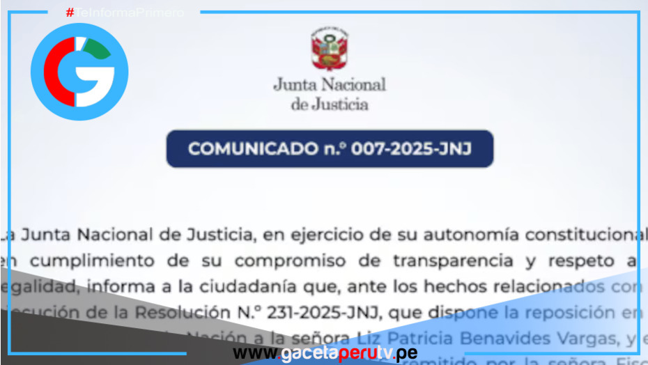 JNJ solicita reunión entre Patricia Benavides y Delia Espinoza para buscar solución “armoniosa”