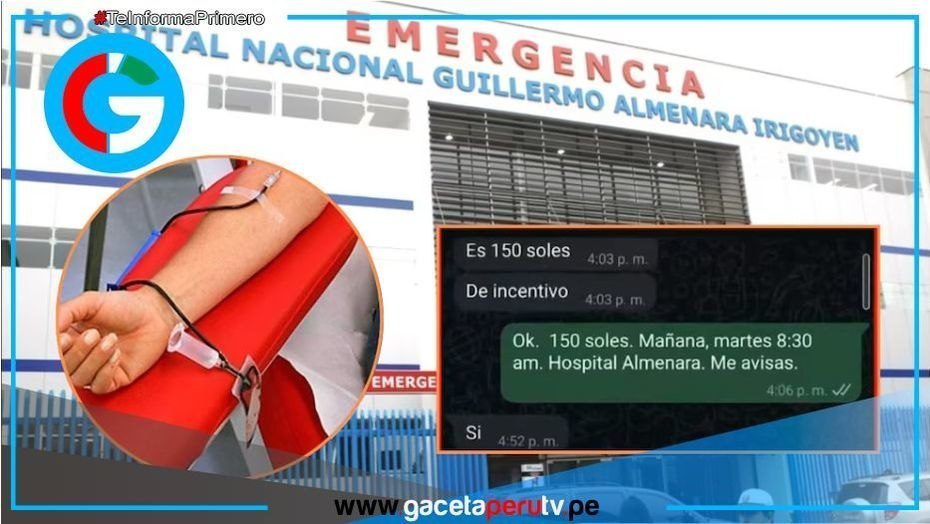 Red ilegal vende sangre en hospitales Almenara y Loayza clandestinamente