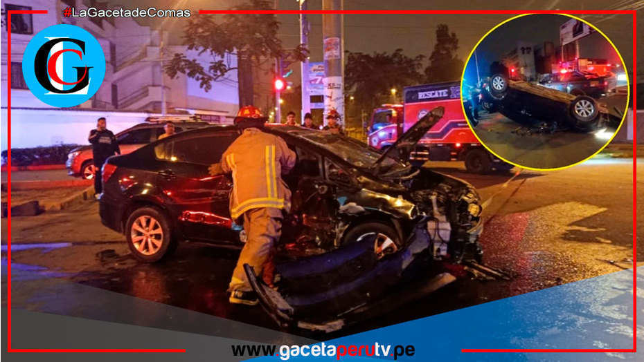 Chofer herido grave tras volcadura en cruce de Comas
