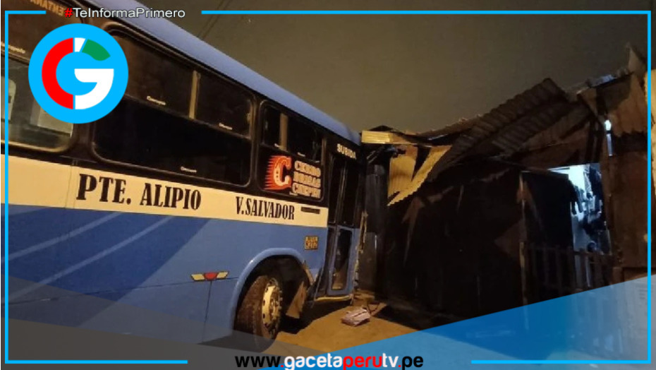 Bus pierde control y se empotra contra vivienda en VES