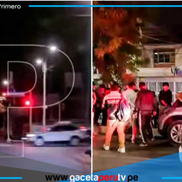 Pareja de motociclistas impactada y arrastrada por una camioneta en Piura, observada por agentes de la PNP. Foto: Composición LR / Difusión