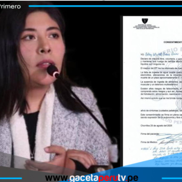 Betssy Chávez podría fallecer en 3 días si sigue huelga de hambre seca