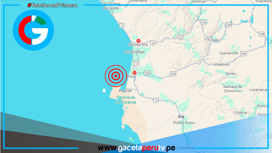Sismo de magnitud 5.0 sacudió fuertemente la ciudad de Pisco en Ica