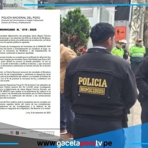 Policía detecta irregularidades en certificado de defunción de Jaime Chincha
