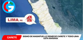 Sismo de magnitud 4.2 remeció Cañete y todo Lima esta mañana