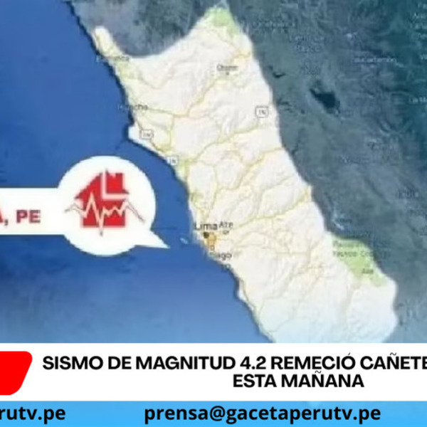 Sismo de magnitud 4.2 remeció Cañete y todo Lima esta mañana