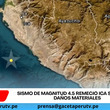 Sismo de magnitud 4.5 remeció Ica sin causa r daños materiales