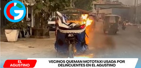 Vecinos queman mototaxi usada por delincuentes en El Agustino