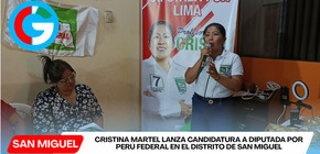 San Miguel respalda candidatura de Cristina Martel a Diputada