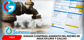 Sunass confirma aumento del recibo de agua en Lima y Callao