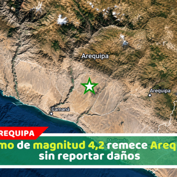 Sismo de magnitud 4,2 remece Arequipa sin reportar daños 